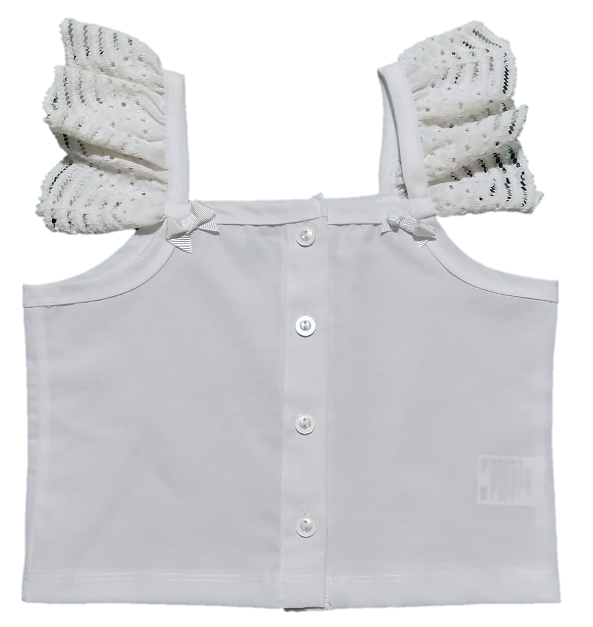 Crop top blanc 2-3-4-5-8 ans